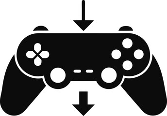 Game Controller With Arrows Silhouette Vector Illustration