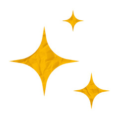 Wrinkled Yellow Sparkle Icon Illustration on Transparent Background
