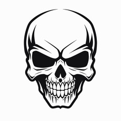 Skull vector illustration graphic skeleton death head bone danger halloween tattoo drawing art scary design silhouette