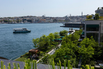 Organic Agriculture on the Building Terrace on the Bosphorus, vegetables are grown in large pots