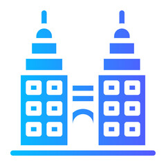 Twin Towers Vector Illustration – Minimal Line Art City Landmark