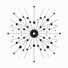 Abstract geometric design with lines and circles radiating pattern vector illustration art graphic element silhouette