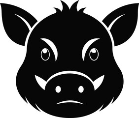 Pig Snout Silhouette Vector Illustration 