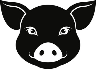 Pig Snout Silhouette Vector Illustration 
