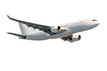 Obraz premium wide body passenger airliner flying isolated