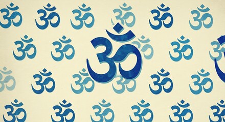 Fototapeta premium OM Pattern: Sacred Hinduism Sign