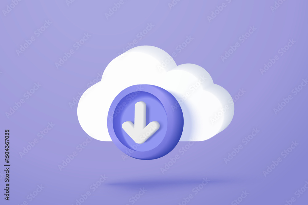 Aufkleber 3d download multimedia file document from cloud management. download image and video content digital