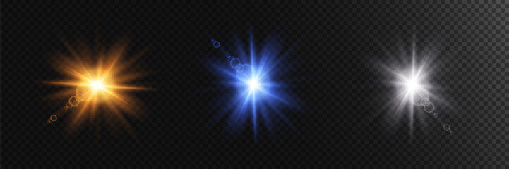Light burst png, star burst, sun rays. Realistic sun rays. Star beam, sunlight. Vector.