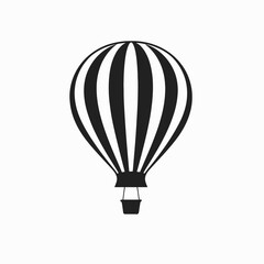 Obraz premium Black white balloon air travel fly striped graphic design illustration vector drawing art image silhouette