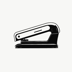 Stapler office supply stationery tool black white desk paper work equipment metal bind attach  silhouette