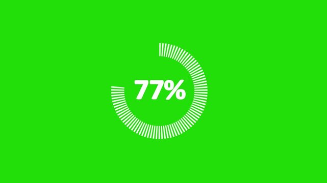 77% animated pie chart video on green background &ndash; half circle segment animation, minimal circular info graphic, percentage data visualization, modern graph design....,