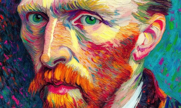 Ritratto vibrante di un uomo con barba rossa