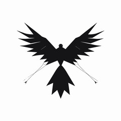 Geometric black bird art illustration design digital artwork avian wings tail feathers minimal style graphic silhouette