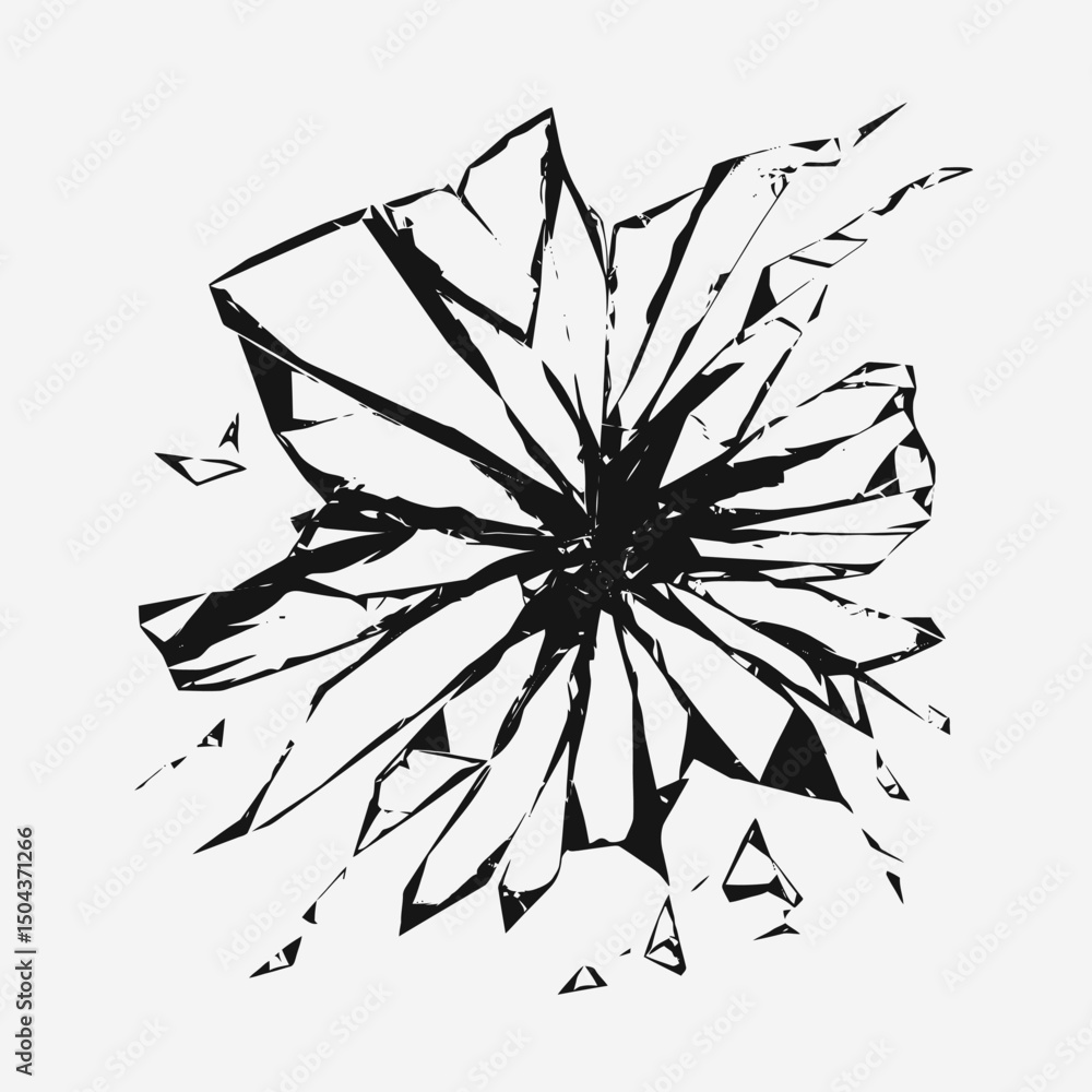 Poster shards glass broken shattered fragment abstract sharp texture background reflection design art white