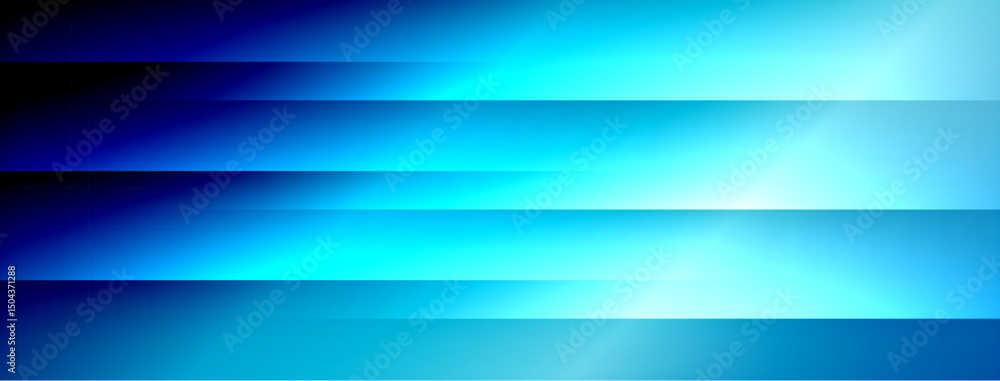 Poster bright blue gradients form horizontal stripes. smooth transitions create luminous effect. minimalist