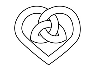celtic shamrock knot heart love endless vector on white background	