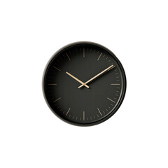 Modern Black Wall Clock with Gold Accents - Minimalist Timepiece Design