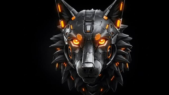 Futuristic wolf head illustration