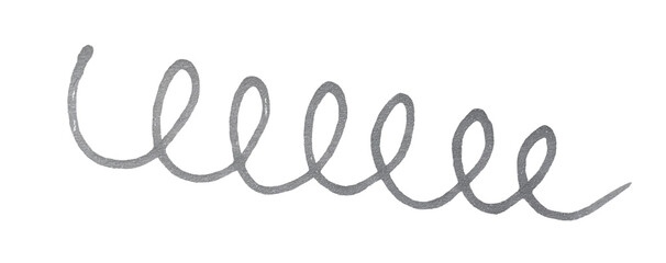 Horizontal spiral line doodle hand-drawn with transparent background for design and decoration