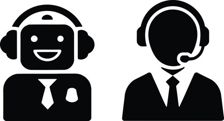 AI Chatbot and Customer Service Representative Icon Vector