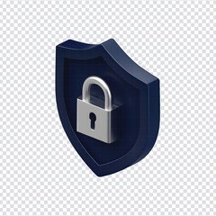 Shield with Lock – Secure Data Protection Icon