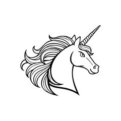unicorn icon, logo, vector