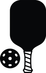 Pickleball Paddle and Ball Icon Isolated Vector Illustration