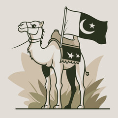 Pakistani Flag with Camel