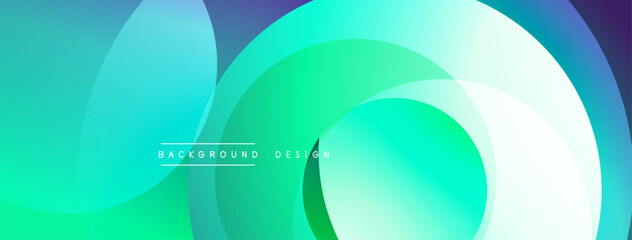 Abstract fluid shapes, vibrant turquoise, green hues. Modern design, smooth gradients create dynamic visual effect. Background features text elements.