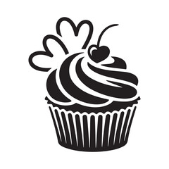 vector illustration of a cupcake