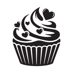 vector illustration of a cupcake