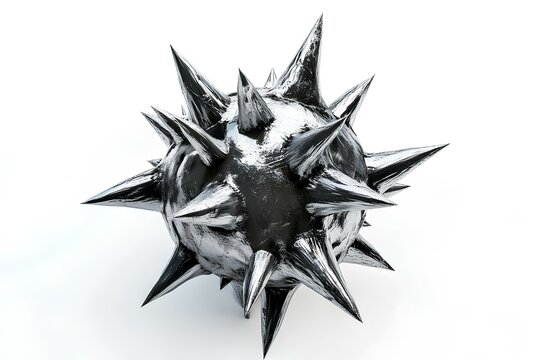 spiked iron ball isolated on white background