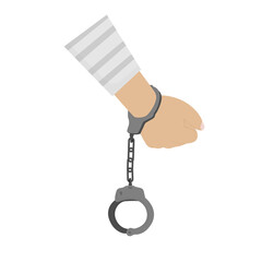 vector of criminal's hands in one-handed handcuffs and dangling handcuffs