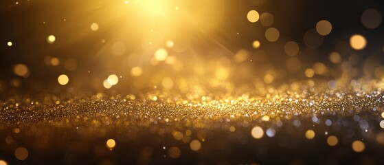 Obraz premium Sparkling festive lights with glowing fireworks in golden hues