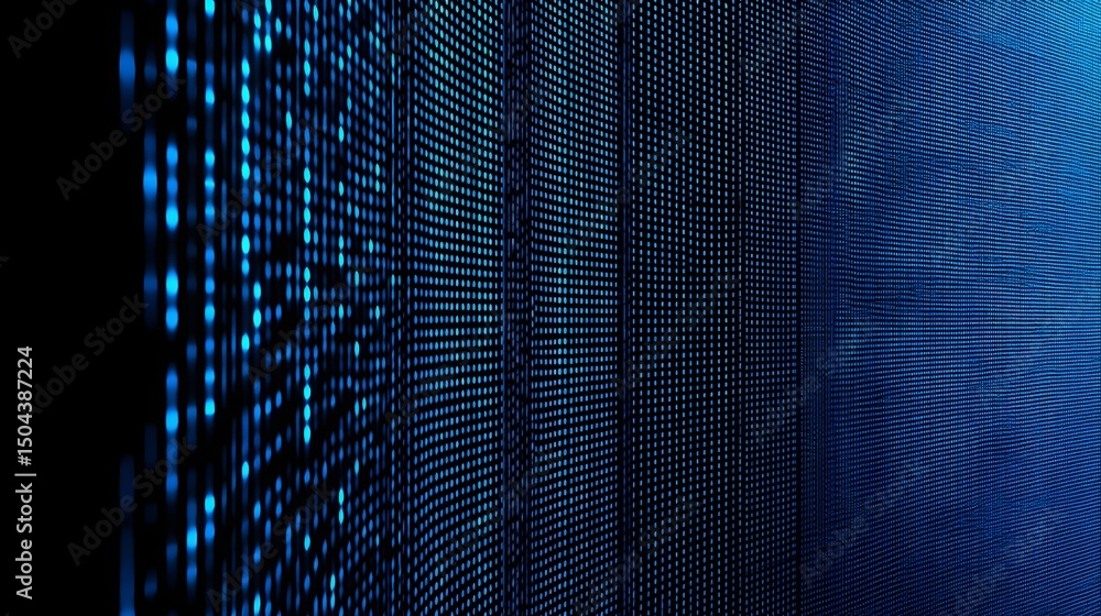 Aufkleber digital matrix of glowing lights in a futuristic tech interface