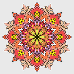 Mandala abstract floral ornament, Flower Mandala. Vintage decorative elements. Oriental pattern, vector illustration. Islam, Arabic, Indian, Moroccan, Spain, Turkish, Pakistan, Chinese