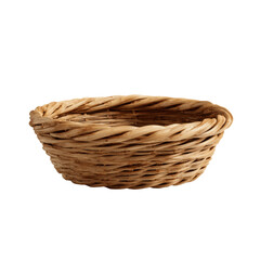 Obraz premium Rustic Woven Wicker Basket, Empty Brown Container