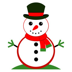 snowman with christmas tree