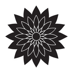 Dahlia Flower Icon Vector Logo Illustration Or Dahlia Flower Silhouette Vector. cool dahlia flower icon logo illustration with simple design style.