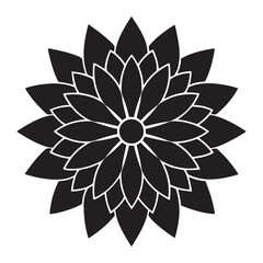 Dahlia Flower Icon Vector Logo Illustration Or Dahlia Flower Silhouette Vector. cool dahlia flower icon logo illustration with simple design style.