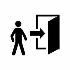 Person Entering Door Icon Vector.