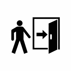 Person Entering Door Icon Vector.