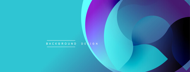 Abstract fluid shapes, vibrant blue purple gradients. Modern design elements create dynamic visual texture. Background suggests technology, innovation.