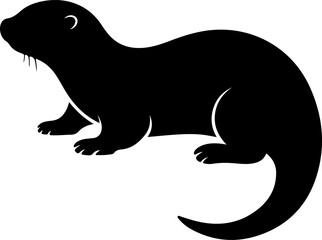 otter silhouette vector illustration