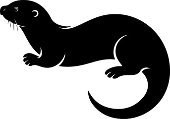 otter silhouette vector illustration