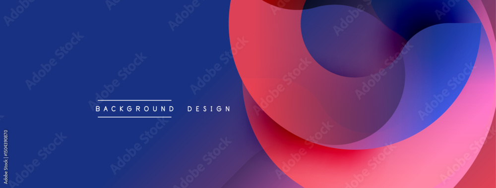 Poster Abstract design features overlapping colorful shapes. Blue, pink, purple gradients create modern aesthetic. Text reads background design.
