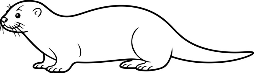 Otter line art vector illustration 
