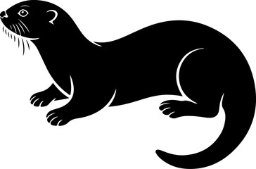 otter silhouette vector illustration