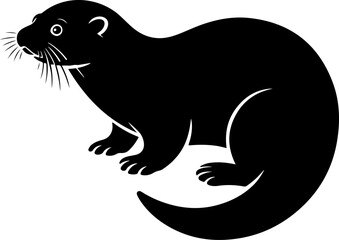 otter silhouette vector illustration