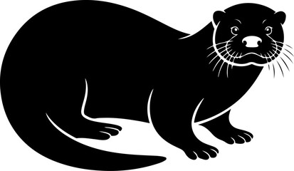 otter silhouette vector illustration